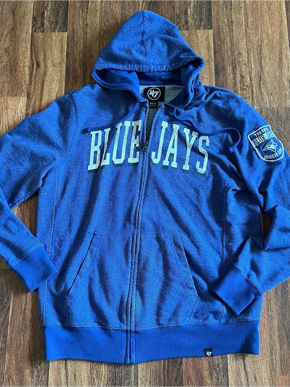 '47 Brand Toronto Blue Jays Royal Blue MLB Patch Hoodie
